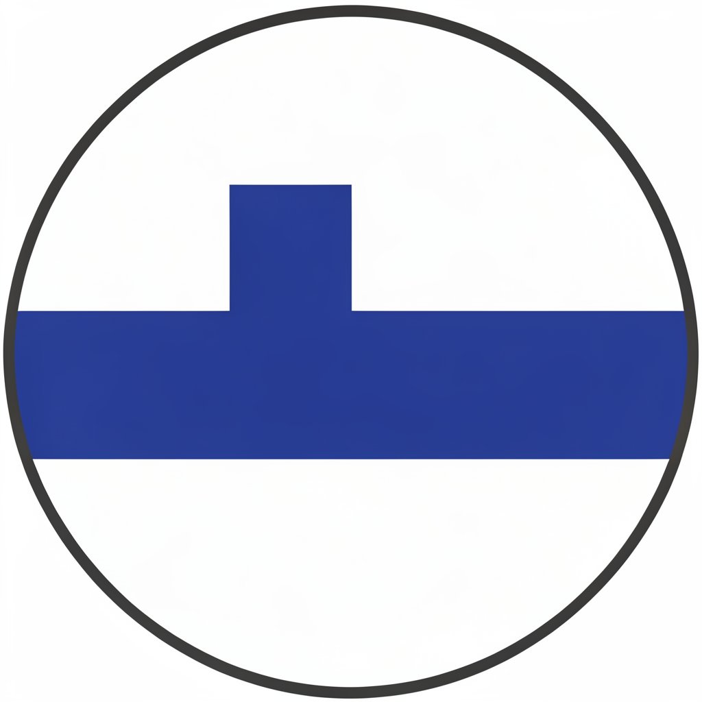 Circular icon of the Finland flag, flat design, 18px diameter